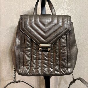 Michael Kors Metallic Quilted Backpack
